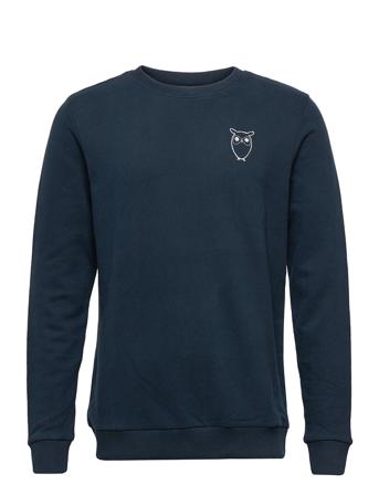 Elm Small Print Owl Sweat - Gots/Ve Blue Knowledge Cotton Apparel