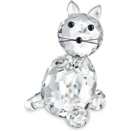 Krystalldyr Samlerobjekt Glas Kat Figur Dekoration Papirvægt Bordcenter