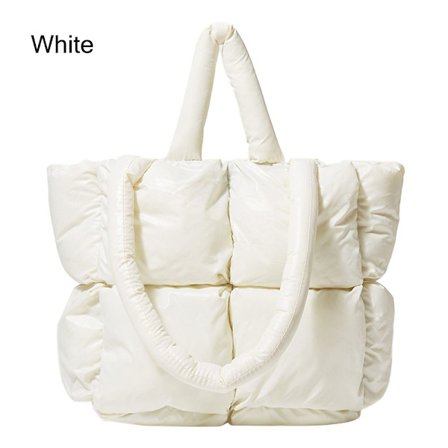 Puffer Bag Quiltet Tote Bag for Dame HVIT HVIT