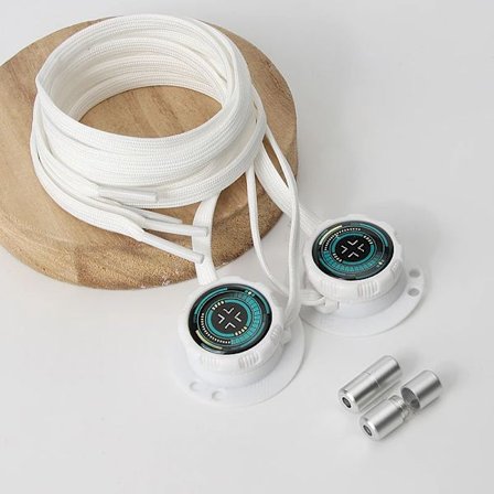 Automatiske snørebånd med drejelukning, forbedrede snørebånd med drejelukning 120 cm hvide