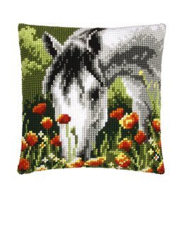 Broderipakke Pute Hvit hest - Vervaco