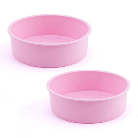 Rund silikone brødform 8" kageform rund bageform pink