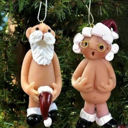 2 stk. Julepynt Morsom Naken Julenisse Ornament Frækk Julepynt Hengende Ornamenter Gave 8 cm