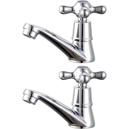 1 Par Bassängblandare, Kallt Och Varmt Vatten Korshuvudspak Bassängblandare För Badrum - q36/YY[co]