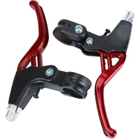 Par Bromsreglage för Cykel, Aluminiumlegering Bromsreglage Grepp Koppling Reglage för Landsvägscykel Mountainbike (Röd)