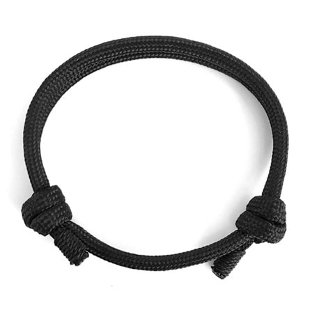 Sort håndlavet stof armbånd reb mænds etiket minimal