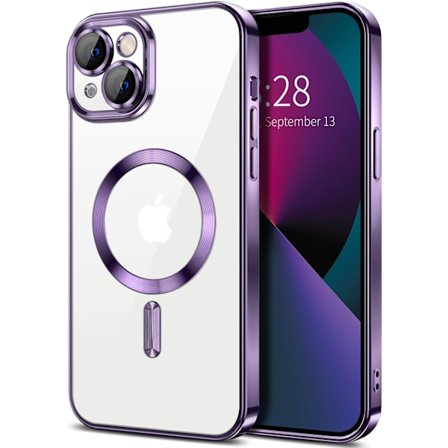 iPhone 13 Skal – Metallic Skal med Magnetisk Kompatibilitet, Slim Design - Lila