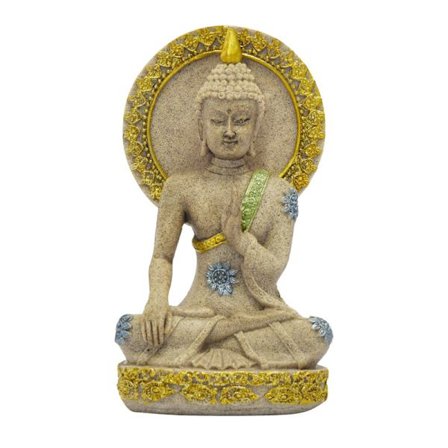 1 st Buddha-staty i sandsten Meditation buddhism figurin handgjord