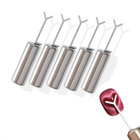 Hjärtmagnet för Cat Eye Gel Polish, 5-pack Cat Eye Magnetisk Nagelkonst Verktygsset Magnetiska Pinnar med Y-formad Guide för Naglar, DIY Manikyrkit