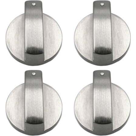 4 kpl hopeametalliset nupit kaasuuunille, uunille tai liesi - kiinnitys h