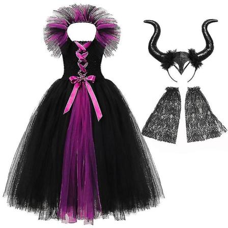 Maleficent Ondskabens Mørke Dronning Halloween Pigekostume Deluxe Sort Glam Kjoler Børn Kjole Robe Børn Cosplay Tøj I.Maleficent 24.2-3T