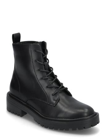 Onlbold-17 Pu Lace Up Boot - Noos Shoes Laced Shoes Black ONLY