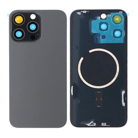 iPhone 15 Pro Max Baksida Glas med Magsafe Magnet - Svart