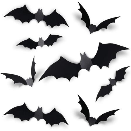 32-pak Halloween flagermus dekoration realistisk PVC sort skræmmende flagermus klistermærker til hjemmet dekoration DIY
