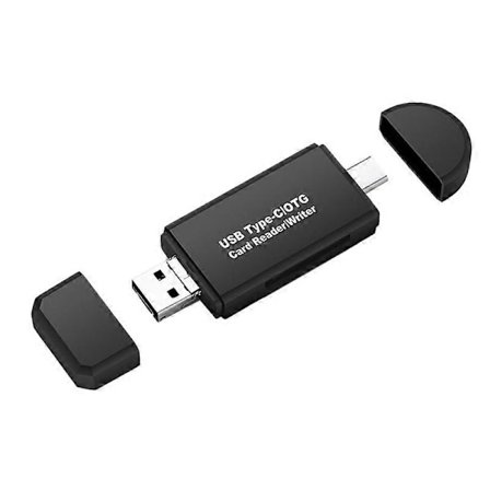 3-i-1 Multifunktionell Typ-C USB 3.0 Micro-USB TF SD OTG Minneskortläsare