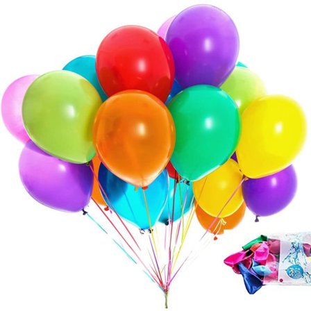 Regnbågsballonger 100-pack, 10 tum 12 färger, ballonger för barnkalas, bröllop, årsdagar och fester