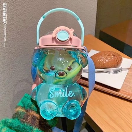 1000ML/1400ML Kawaii Bear Kettle Halmvattenkopp