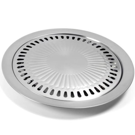 1 stycke rostfritt stål koreansk grillplatta rund hushåll