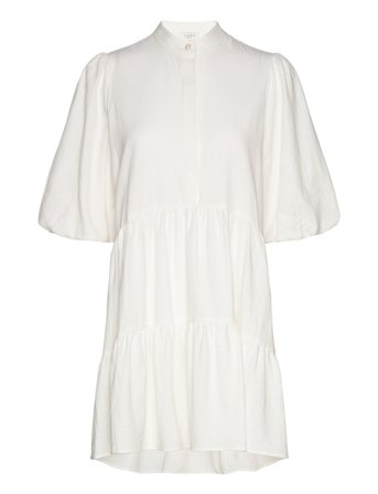 Fie Short Solid Ss Dress White NORR