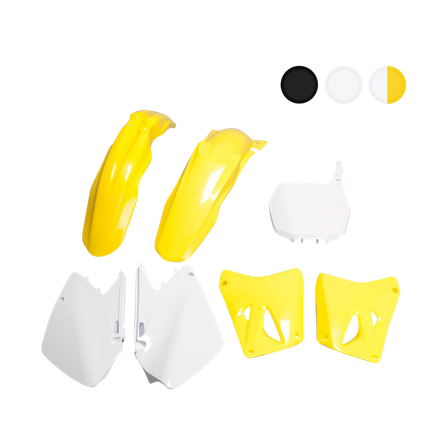 Kit Plastiche Rtech Giallo-Bianco - Suzuki RM 250 2001-2010
