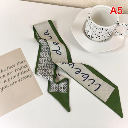 Vår Mager Lång Scarf Grön Geometri Bokstavsruta Pri