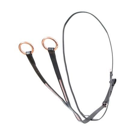 Hy Rosciano Läder Häst Martingal Ponny Svart/Roséguld Black/Rose Gold Pony