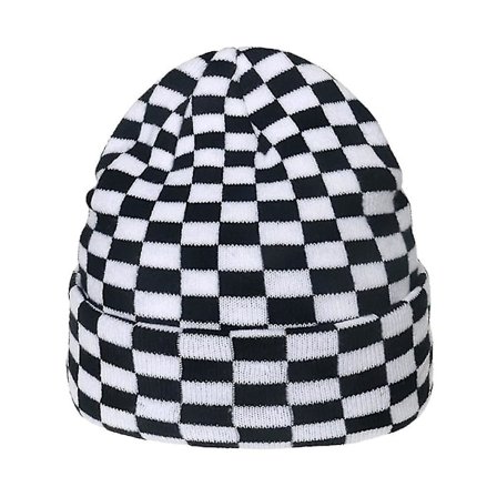Kvinner Menn Vinterluer Kutrykk Rutete sjakkbrettmønster Lue Strikket Myk Varm Slouchy Skull Ski Cap
