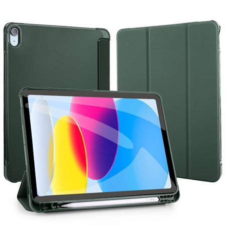 Stilrent fodral för iPad Air4/5/6/Air11 M3 Midnattsgrön Pennhållare Läder