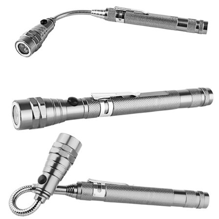 Flexibel för huvud ficklampa ficklampa med en magnet teleskopisk flexibel 3 LED-lampa