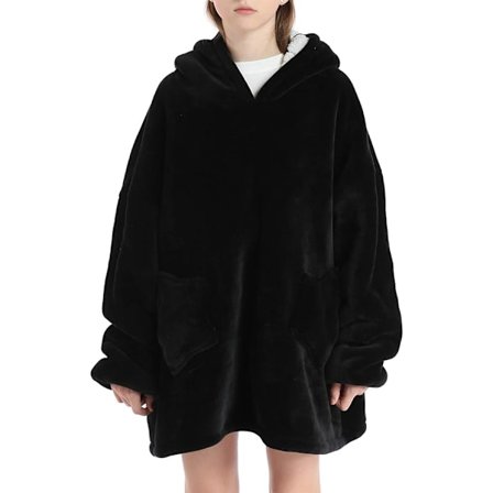 Överdimensionerad huvtröja filt för barn mjuk varm mysig bärbar filt tröja fleece Sherpa filt med fickor