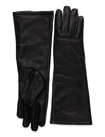 Long Smooth Leather Gloves Black Becksöndergaard