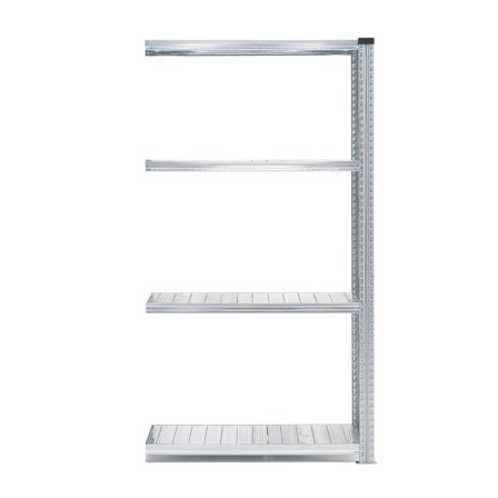 Regalsystem TRANSFORM, Anbaumodul mit 4 Böden, 1972 x 900 x 400 mm, verzinkt