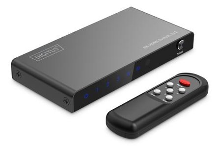 Digitus 3x1 HDMI Switch. 8K/60Hz (4:4:4). HDR. HDCP 2.3 IN
