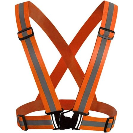 2-pakning Refleksvest Justerbar Sikkerhet God Synlighet Sportsutstyr for Utendørs Nattløping Sykling Fotturer oransje