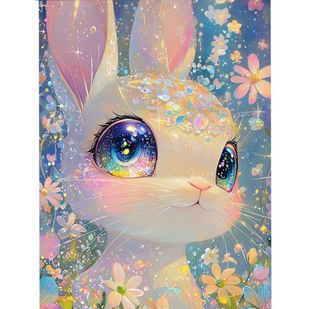 Kanin Diamantmålningskit - Fantasy Djur 5D Full Drill Broderi Heminredning