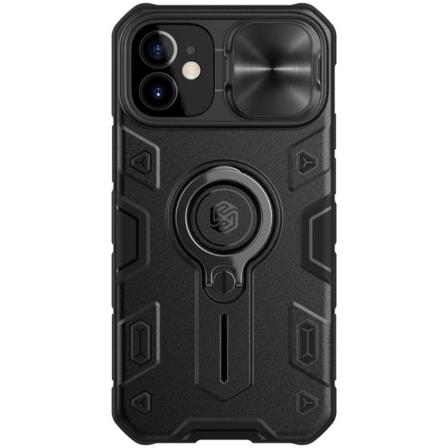 Iphone 12 Mini - Nillkin Camshield Armor Ring Skal - Svart Svart