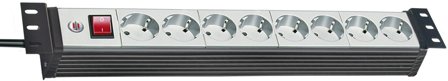 Brennenstuhl Premium-Line Grenuttak 8-veis, 19"-rac, Stikkontakter & kabler