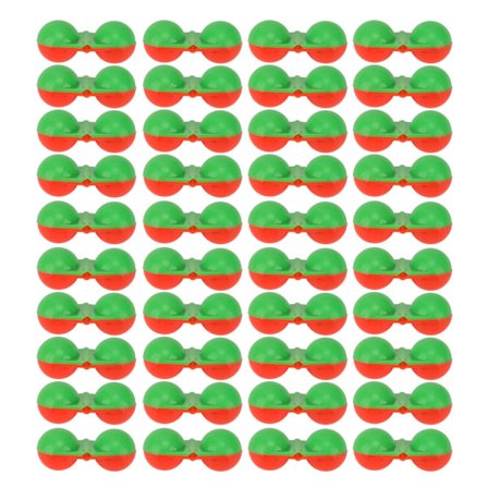 40 stk. Plastik Fiske Dobbelt Rangle Fiske Bid Agnalarm Havfiskeri Attraktor Klokke Perler Fiskeværktøj Rød og Grøn