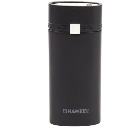 Haweel DIY 2x18650 Bärbar Batteri Powerbank 5600mAh Box Fodral med USB Utmatningsindikator för iPhone för Samsung utan 5V Batteri (Svart)