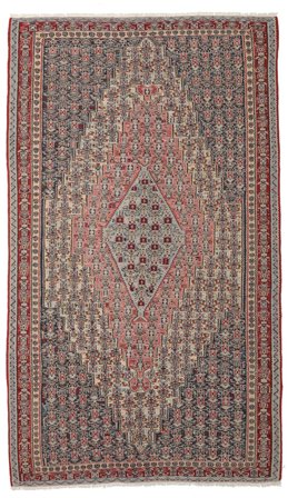 Kilim Senneh Fine Rug Hand Woven 151X264 Brown/Dark Red Persia