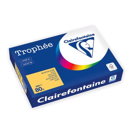 CLAIREFONTAINE Trophée A4 80 g färgat papper guldgul 500/fp - Lyreco - Kontorspapper - Specialpapper - Färgat - A4