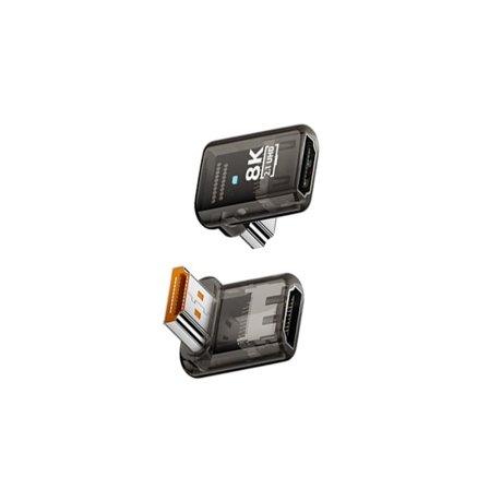 8K HDMI 2.1 vinkeladapter 90 grader mand til hun UHD kobler - 3-pak Black