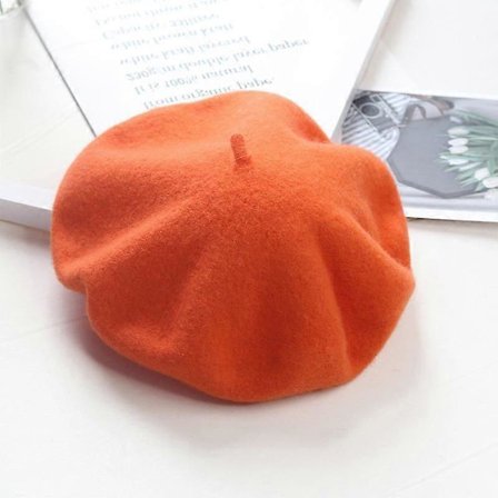 Hue Dame Vinter Basker Uld Basker Varm Hue Uld Strikket Hue Orange[HK]