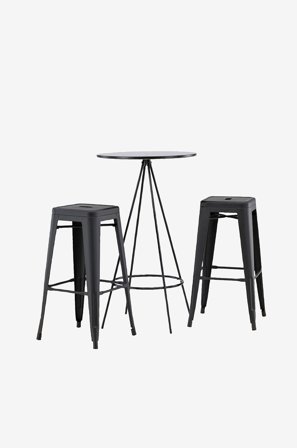 Venture Home - Matgrupp Bistro med 2st stolar Tempe - Svart - Matgrupp 2 personer - Från Homeroom