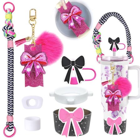 Stanley Cup Tilbehørssett med Sløyfesugerør, Akrylanheng og Underlegg