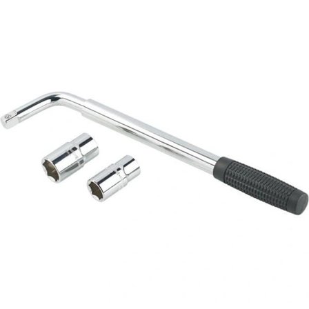 Teleskopisk hjulmutterdragare - AGT - 2 bits - Metall - Praktisk - Hävstång