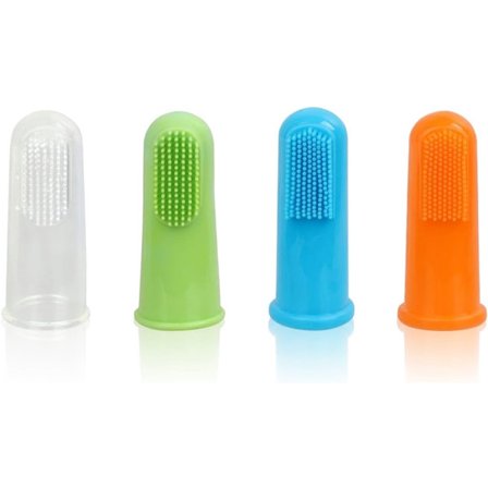 ING Hundetandbørste, 4 Stykker, Kattetandbørste, Tandbørste Kat & Hund, Tandpleje Hund & Kat, Velegnet til Hvalpe, Katte og Små Kæledyr