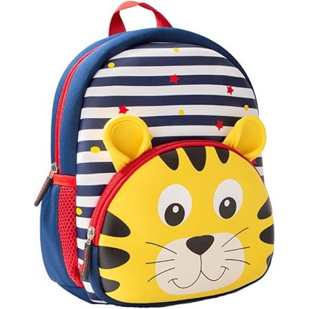 Rygsæk til småbørn, Vandtæt førskolerygsæk, Sød dyretegnet førskolerygsæk til 2-6 år piger, drenge. Blue Tiger