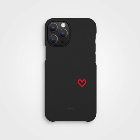 Eco-Friendly Black Phone Case TrueLOVE by Emilia de Poret, Plant-Based, iPhone 12 12 Pro
