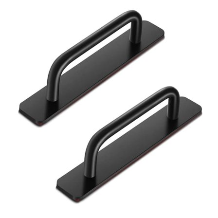 Mustat itseliimautuvat kaapin vetimet, 2 kpl, alumiiniseos, yhteensopiva keittiön ja kylpyhuoneen laatikoiden kanssa [YDE]